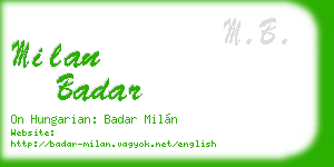 milan badar business card